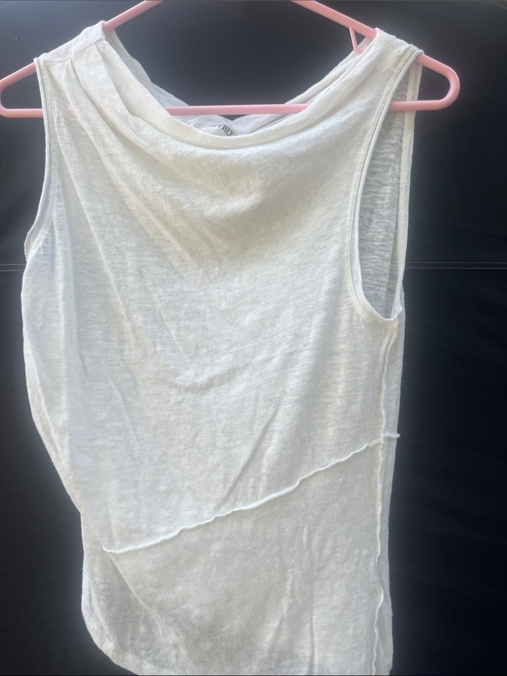 We The Free White Draped Sleeveless Tank